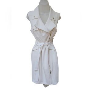 Calvin Klein white belted dress